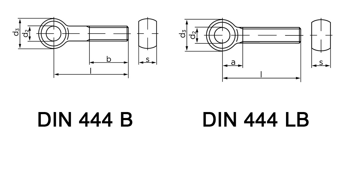Teknisk tegning af DIN 444